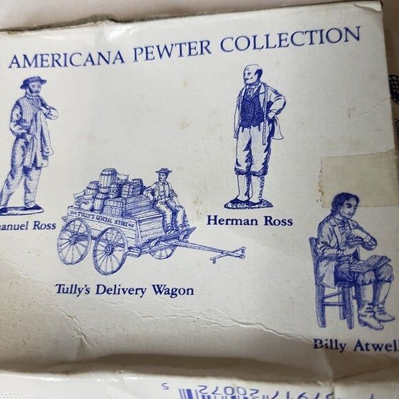 Vintage 90s Americana Pewter 5 Piece Miniature Collection Old West Figurines - Picture 2 of 7